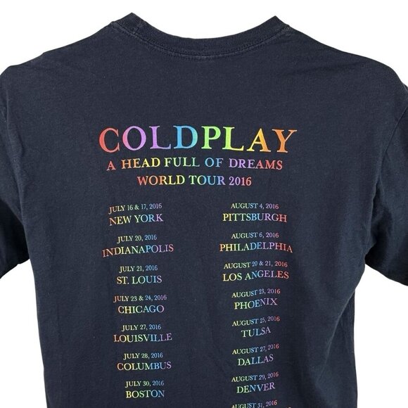 Coldplay Head Full Of Dreams 2016 World Tour T Navy Men’s S Unisex Women’s L - Picture 4 of 11